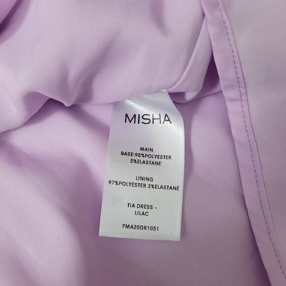 NWT Misha Collection Tia Mini Dress Sz‎ 4 Sleeveless Beaded Sequins V Neck LiLac - Picture 7 of 14